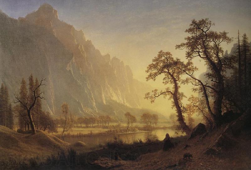 Bierstadt Albert Sunris,Yosemite Valley Spain oil painting art